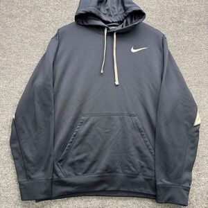 Nike Therma-FIT Hoodie Men's Size XL Navy Blue Athletic Pullover Sweatshirt